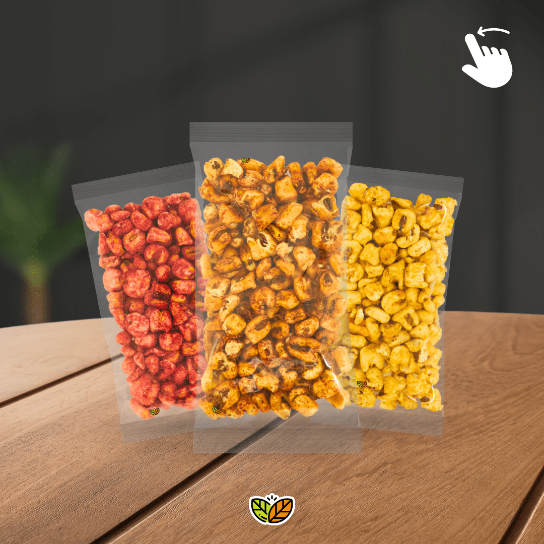 Maicitos inflados al vapor en empaques transparentes de 50 gramos, botana crujiente y ligera disponible en diferentes sabores como fuego, ranchero, jalapeño, queso chile, salsas negras y natural. Snacks aprobados por la SEP para vender en escuelas, ideales también para cafeterías, gimnasios, tiendas naturistas y negocios que buscan botanas con alta rotación y excelente margen de ganancia. Venta al mayoreo de maicitos con posibilidad de etiqueta personalizada o distribución directa con marca Blofis.
