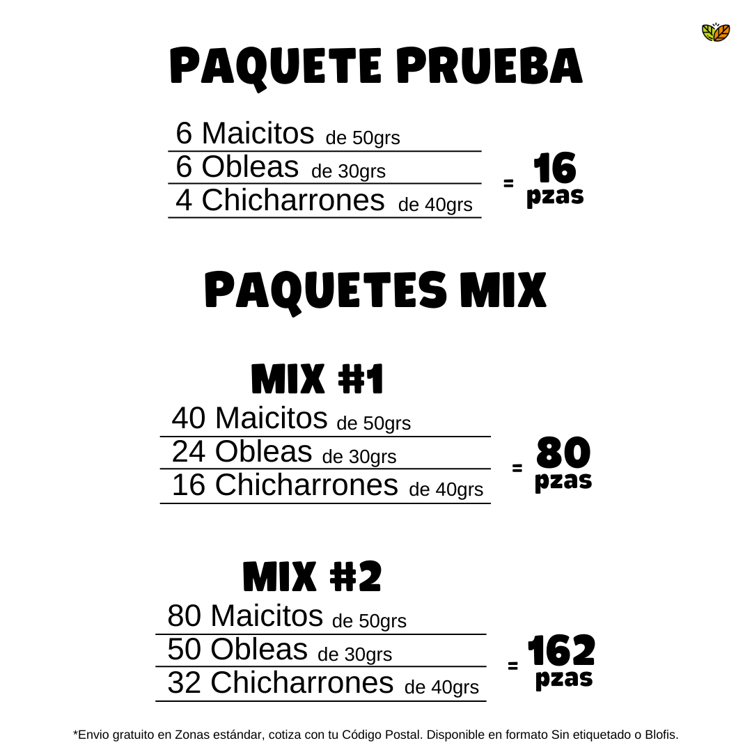 paquetes de mayoreo botanas saludables maicitos obleas de amaranto chicharrones de garbanzo honeados sin freir sin azucar libres de gluten botanas saludables en mayoreo para vender en cafeteria escolar