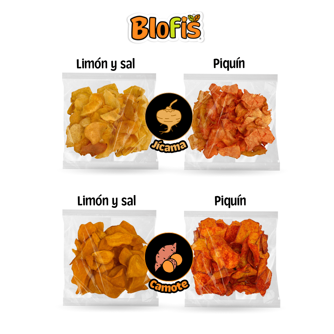 Botanas saludables jicama deshidratada, camote deshidratado sabores alimentos para el colegio