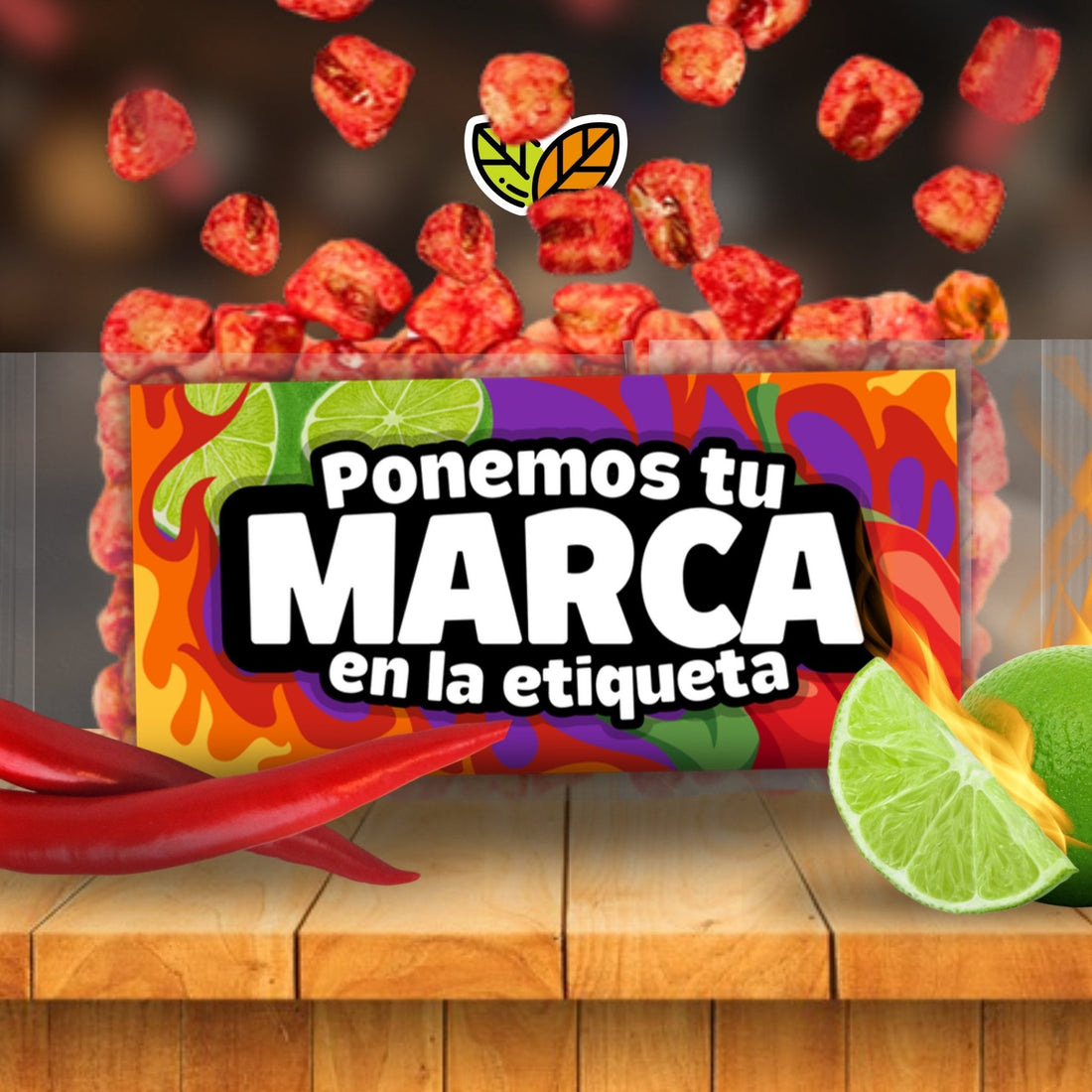 Bolsa de maicitos con la etiqueta de tu marca