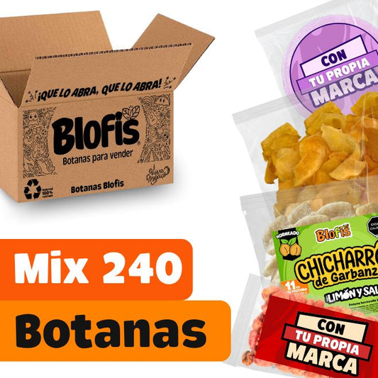proveedor de botanas saludables variadas con tu propia marca en paquete de 240 snacks para vender