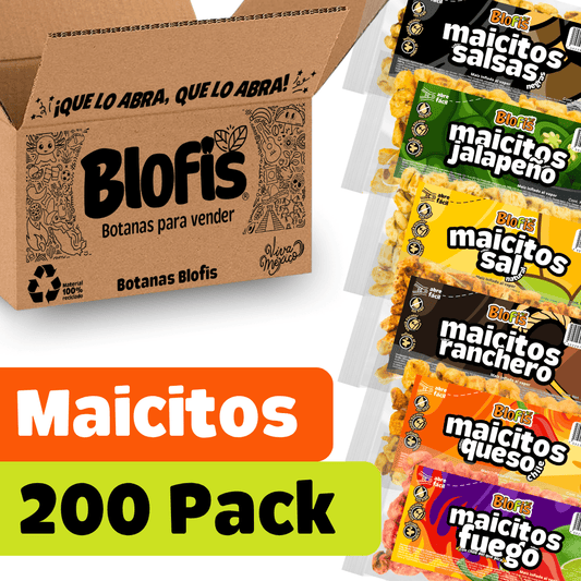 Surtido de maicitos inflados al vapor con diferentes sabores, ideal para mayoreo