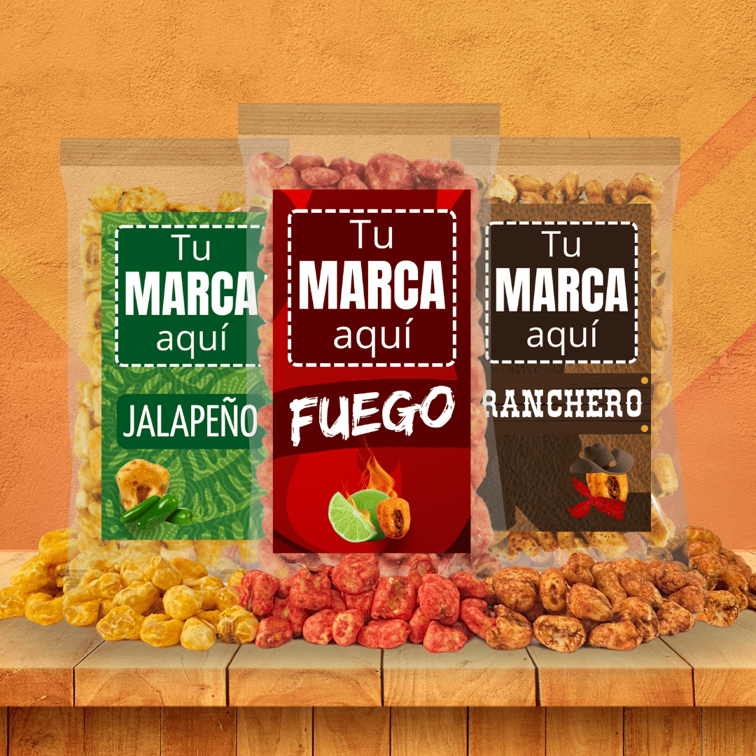 Bolsas de maicitos Blofis con etiqueta personalizada de marca propia