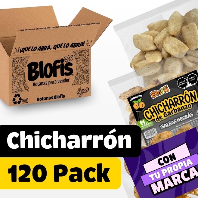 chicharron de garbanzo blofis en mayoreo 120 piezas para envio a domicilio en todo mexico