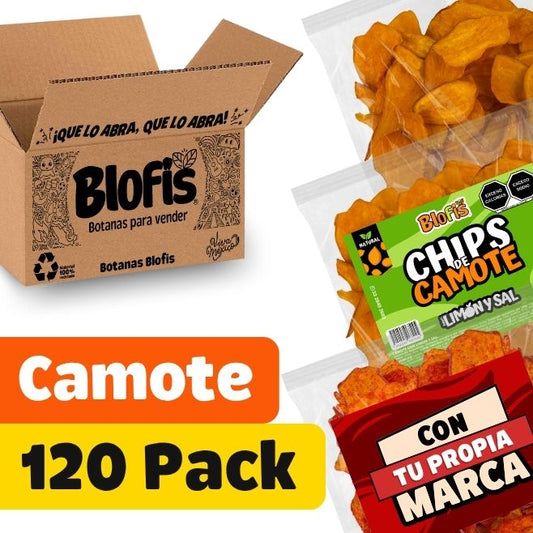 chips de camote deshidratado en mayoreo 120 pack botanas saludables blofis