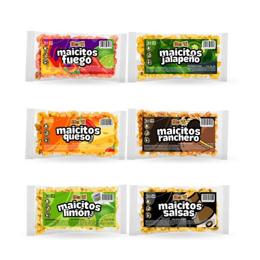variedad de sabores maicitos blofis