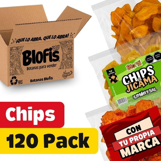 chips deshidratadas al por mayor botanas saludables blofis 120 pack