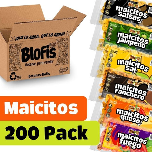 paquete mayoreo maicitos blofis inflados al vapor 200 pack