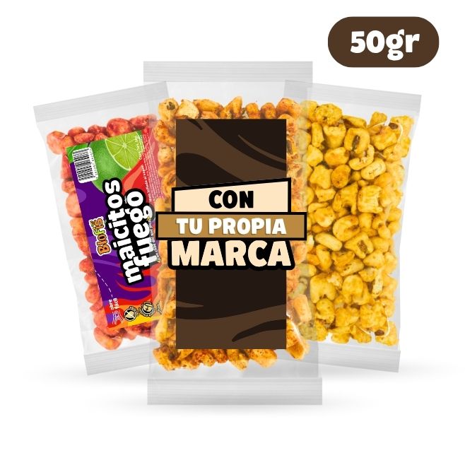 maicitos personalizados con mi logo botanas saludables para vender en escuela maiz inflado blofis