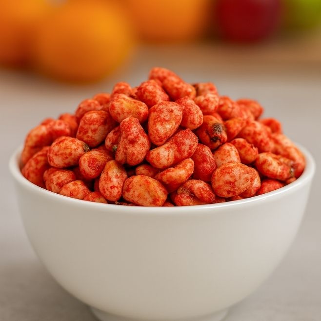 tazon blanco de maicitos sabor fuego en cocina moderna