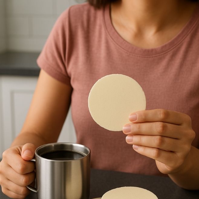 obleas de amaranto sabor natural con tasa de cafe