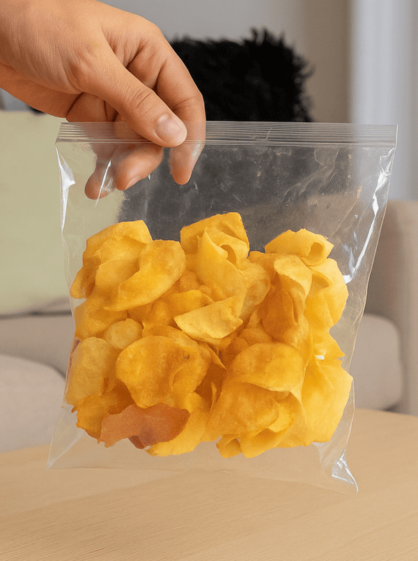 Bolsa de chips de vegetales de 50 g con etiqueta personalizada con la marca del cliente