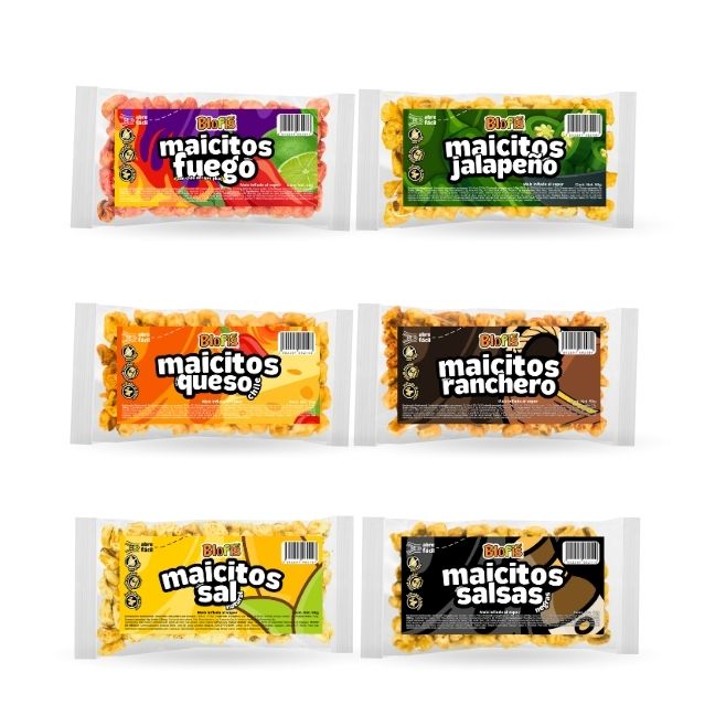 sabores maicitos blofis 50grs variedad botanas saludables para cooperativa escolar