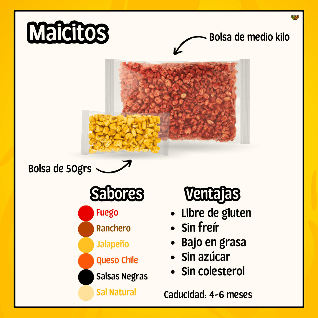 Maicitos Inflados 50gr Paquetes Mayoreo - Snacks para vender