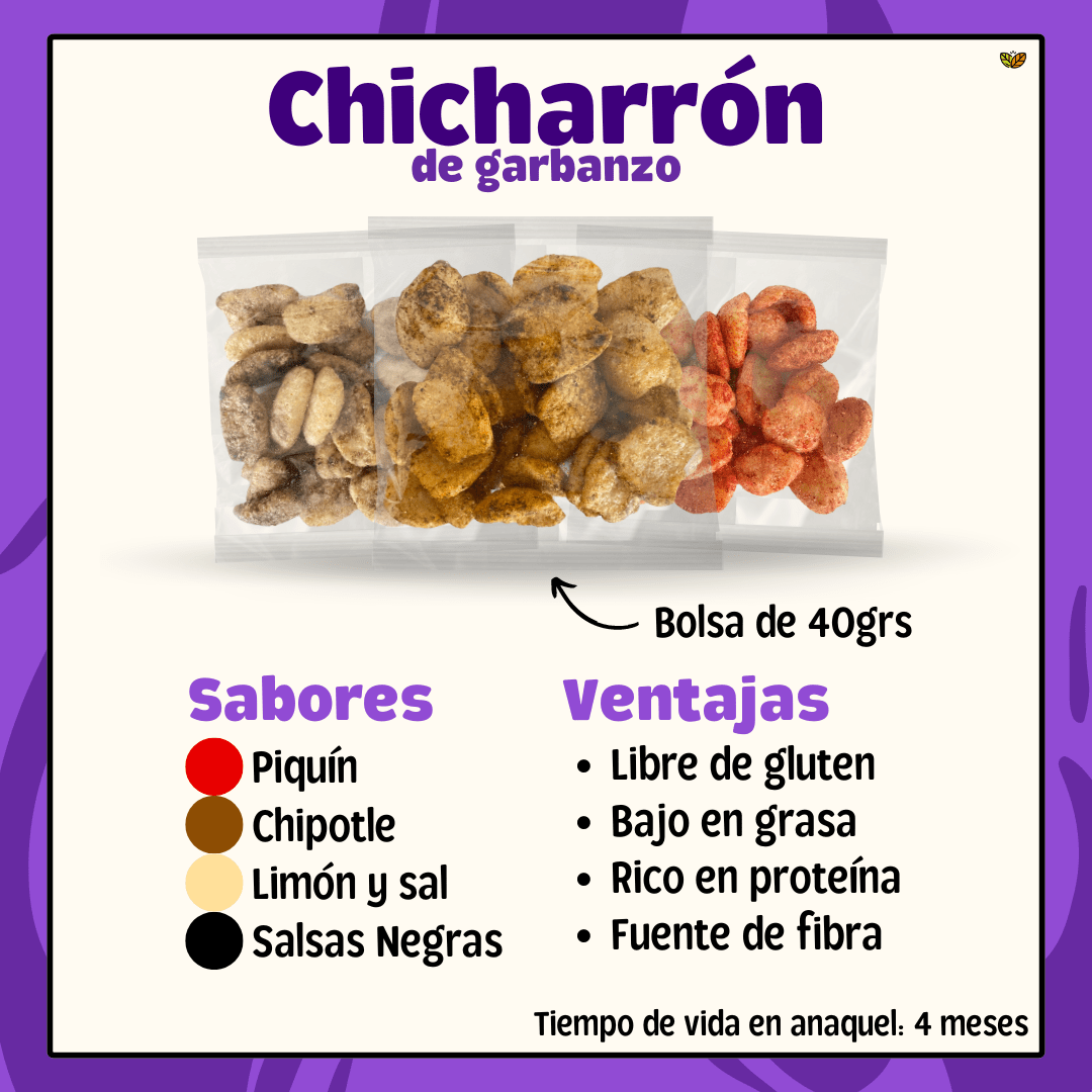 Chicharron de Garbanzo 40gr Paquetes Mayoreo - Snacks para vender